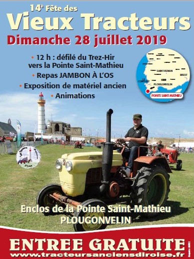 29 - Plougonvelin : 14ème fête des Tracteurs Anciens d'Iroise  AFFICHE-2019